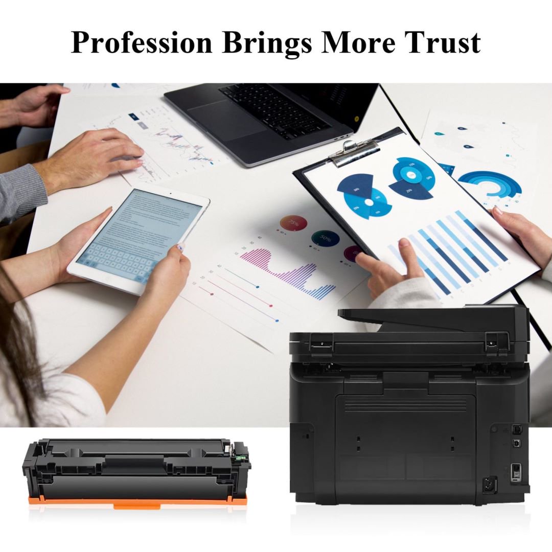 206A | W2110A 4 Pack-1BK+1C+1M+1Y Toner Cartridges (with Chip) Replacement for HP Pro M255dw M283cdw MFP Printers