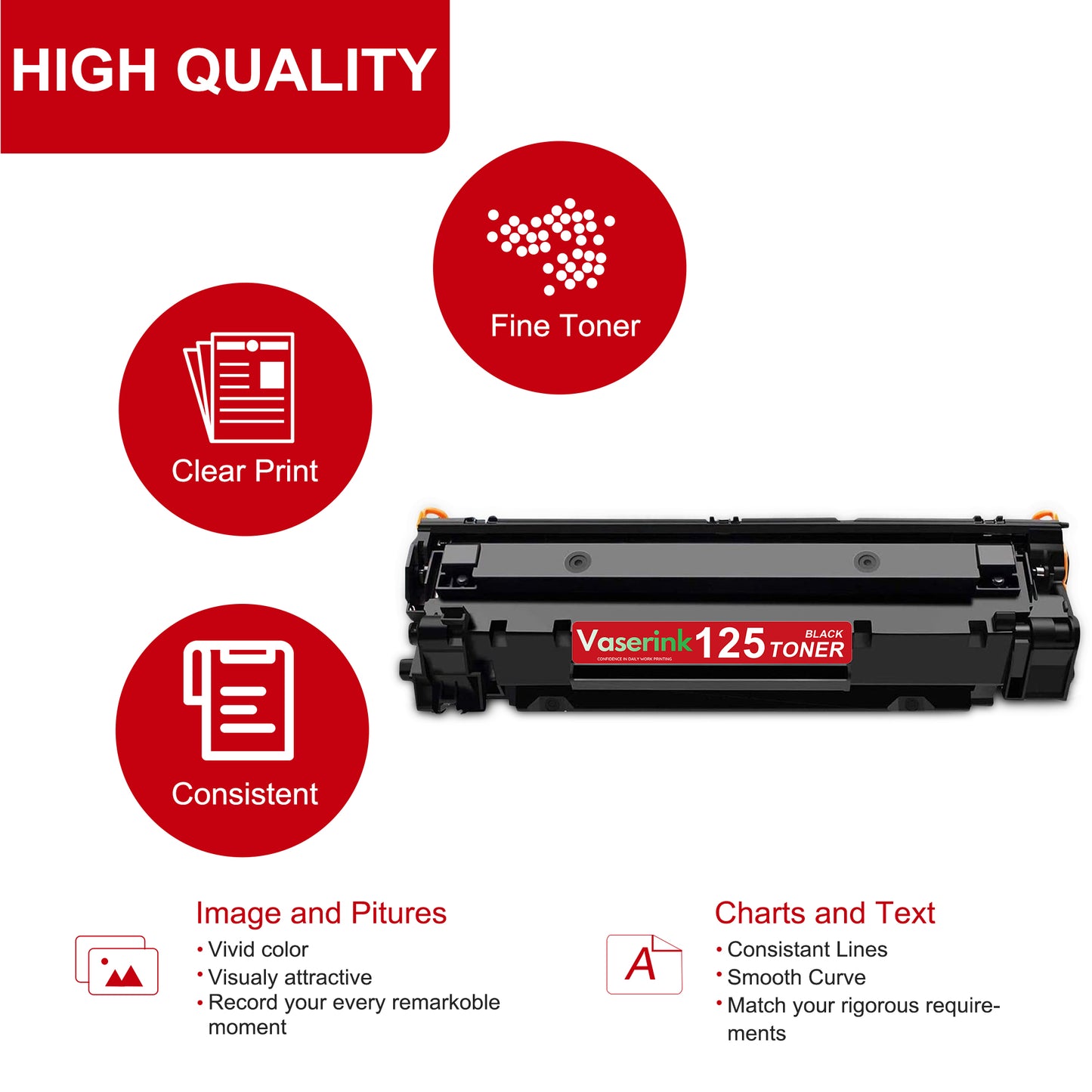 (2 Pack, Black) High Yield 125 Toner Cartridge Replacement for Canon ImageCLASS MF3010 Printer Ink